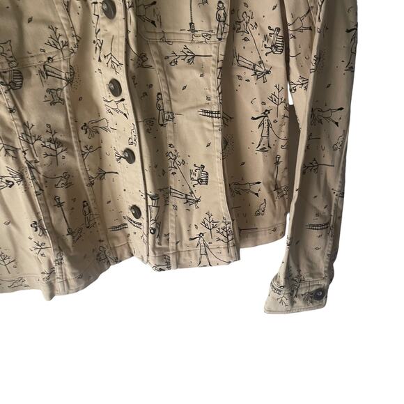 Christopher‎ & Banks Vintage Size Small Novelty Print Fall Rain Print Jacket - Picture 3 of 11